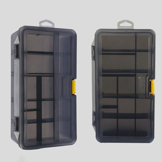 Двухслойная коробка для рыболовных приманок с регулируемыми разделителями, прозрачная, портативная, водонепроницаемая, прочная