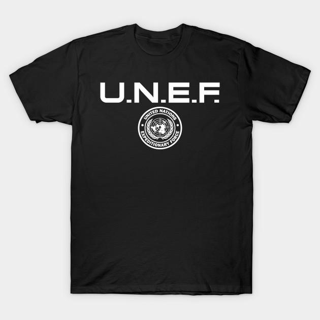Asian Size Men Black Print T-shirt Unef Pt Logo White No-Cut Heat Transfer Print Cotton Tshirt