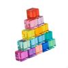 Building Blocks Set Featuring Rainbow Acrylic Cubes for Color Recognition And Stacking Fun