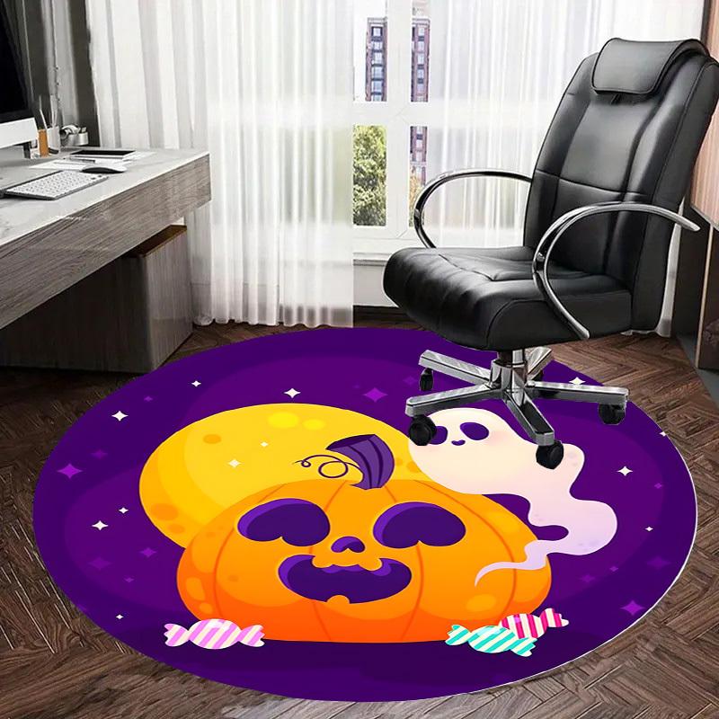 1pc Office Carpet Chair Mats Halloween Night with Ghost and Pumpkin Perfect for Decorating Office Chairs, Living Rooms, Or Bedrooms.YDT028