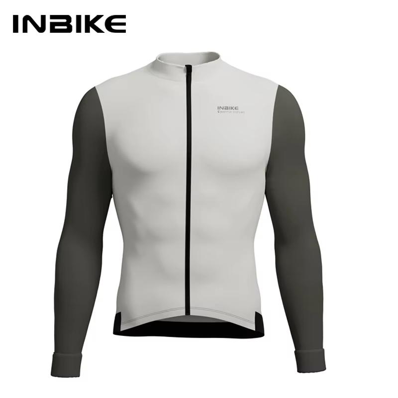 Зимняя велосипедная одежда INBIKE для мужчин Флисовые велосипедные комплекты Джерси с длинным рукавом и карманами Длинные велосипедные комбинезоны для шоссейных велосипедов