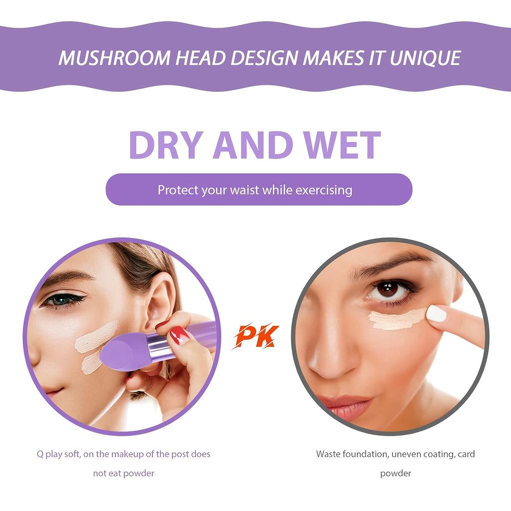 Набор из 3 спонжей для макияжа, мягкие бьюти-блендеры с эргономичными ручками для нанесения тональной основы, румян и пудровых продуктов, кисти для макияжа