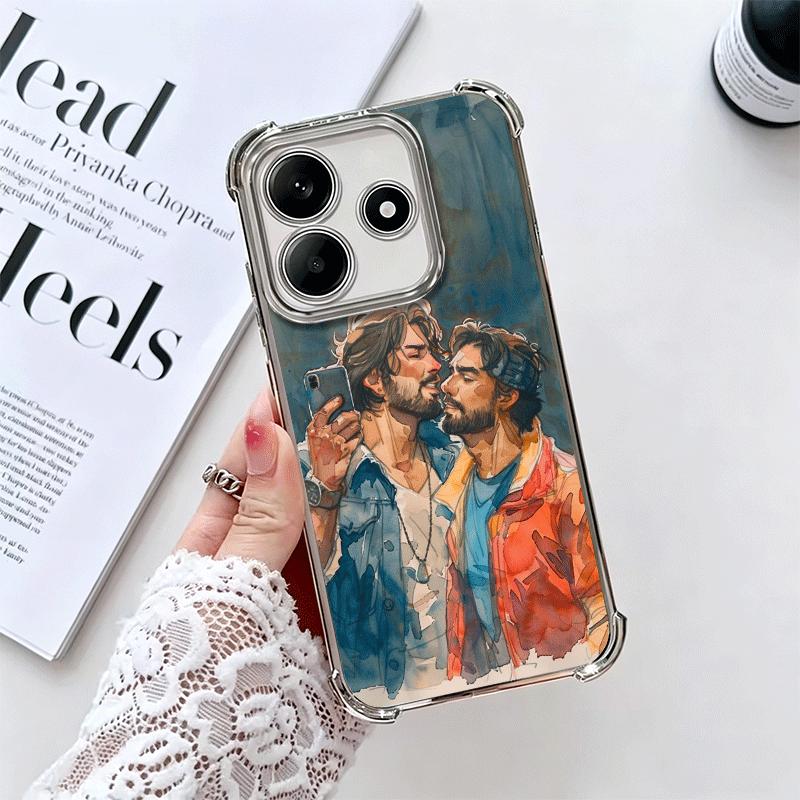 Muscle Man Gay Fitness Soft Phone Case For Xiaomi Redmi Note 14 15 Pro Plus 13 12 11S 11T 5G 10 9S 9 Plating Anti-Fall Fundas