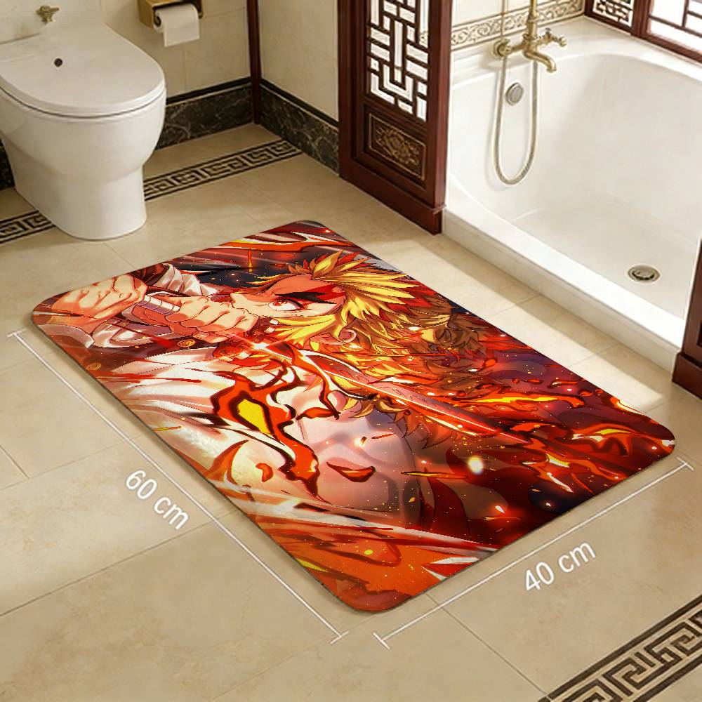 Anime Demon Slayer Bathroom Mat Kids Room Bedroom Decoration Balcony Anti-Slip Doormat Living Room Welcome Rug