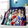Anime Saint Seiya Print Blanket Cartoon Throw Blanket Soft Lightweight Flannel Blanket for Couch Kids Living Room Bedding