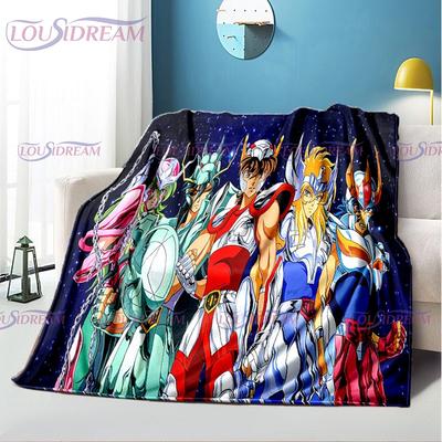 Одеяло с принтом аниме Saint Seiya, Мультяшное одеяло, мягкое и легкое фланелевое одеяло для дивана, детское постельное белье для гостиной