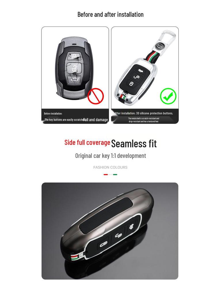 BYD Song/Tang/Max Key Case: Creative Metal Shell for Old Models (G5, Surui, E5, Sirui, G6, Qin).