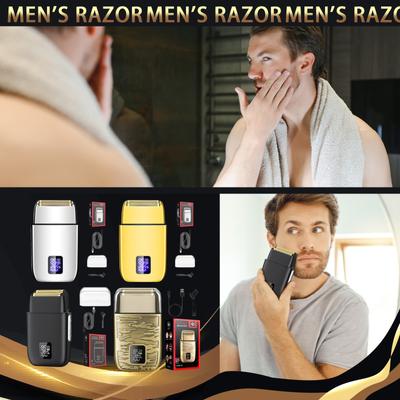 Электробритва, электробритва для мужчин, улучшенная сеточная бритва с 3 скоростями, двойной плавающий водонепроницаемый IPX7 светодиодный дисплей для влажного/сухого бритья, зарядка через USB