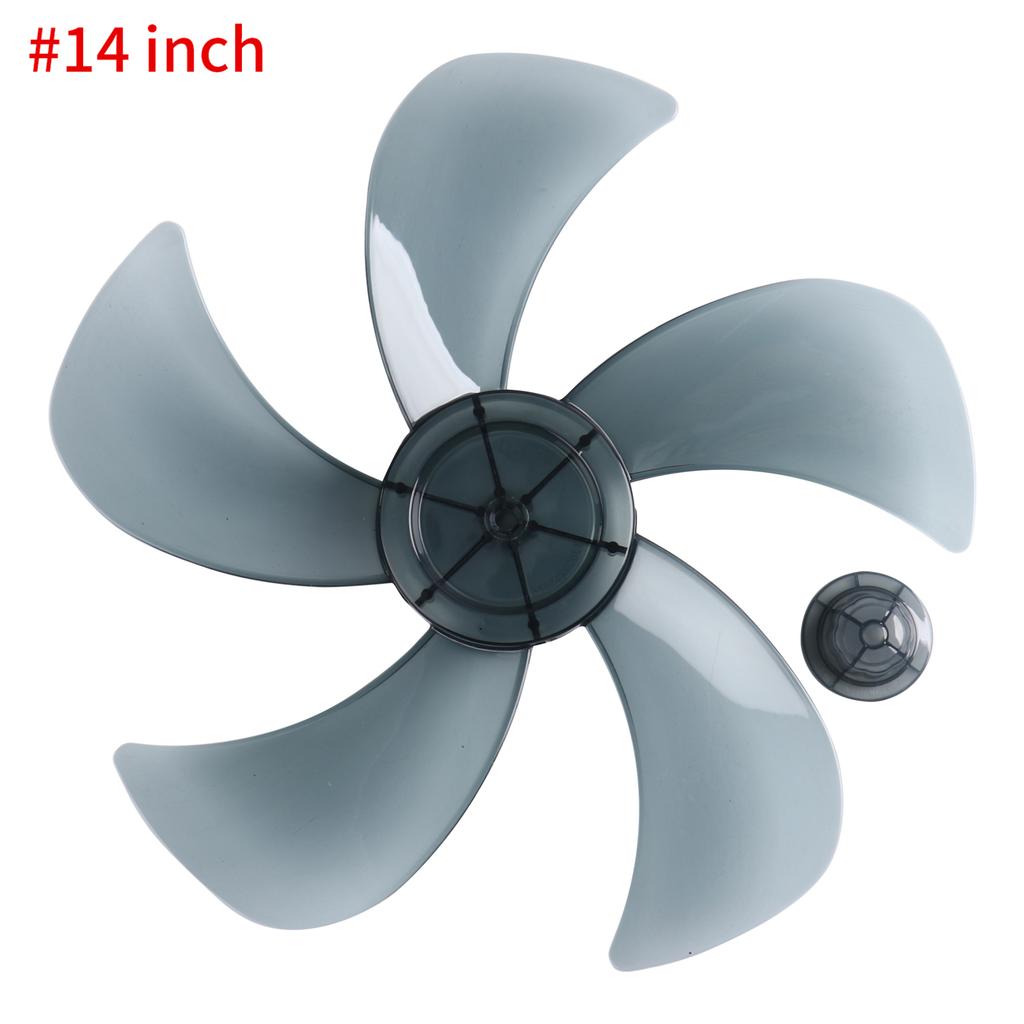 12/14 Inch Universal Plastic Silence Fan Blade 5 Leaves with Nut Cover for Household Standing Pedestal Fan Table Fan Accessories