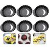 KIUKIU Tart Pans with Removable Bottoms, Set of 6, 10cm and 3-inch Pie Pans, Design Baking Supplies
