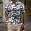 Men's Summer Hawaii Printed Golf Shirt Botton Short Sleeve Top Men's Casual Fashion Shirt
