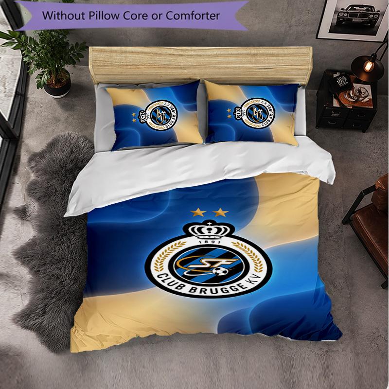 Club Brugge FC Themed Bedding 3Pcs Duvet Cover Set Decorative Bed Linen For Teen Room Home Decoration