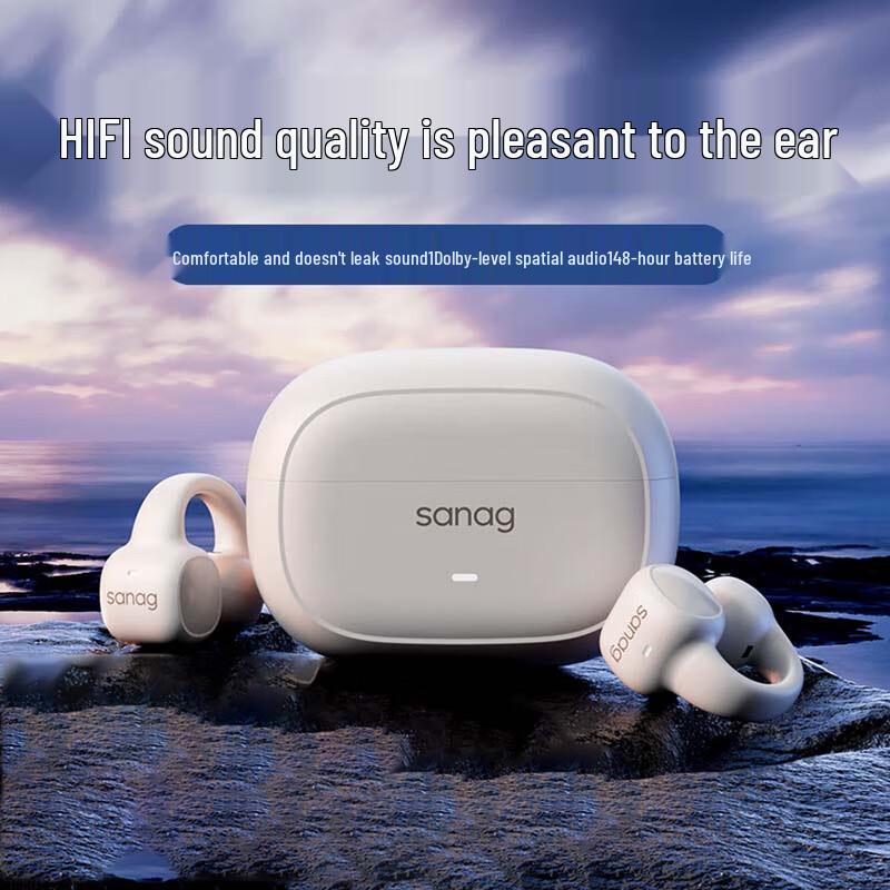 SANAG Open-Ear Bone Conduction Bluetooth Clip-On Earphones