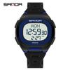 SANDA 2195 Multi-function Sport Watch for Men Dual Time Countdown Alarm Stopwatch Luminous Waterproof Shockproof Digital Watch