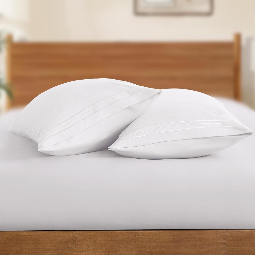 Set of 2 Lightweight Microfiber Pillowcases Queen Size Pillow Cases Durable Pillow Cover  Home