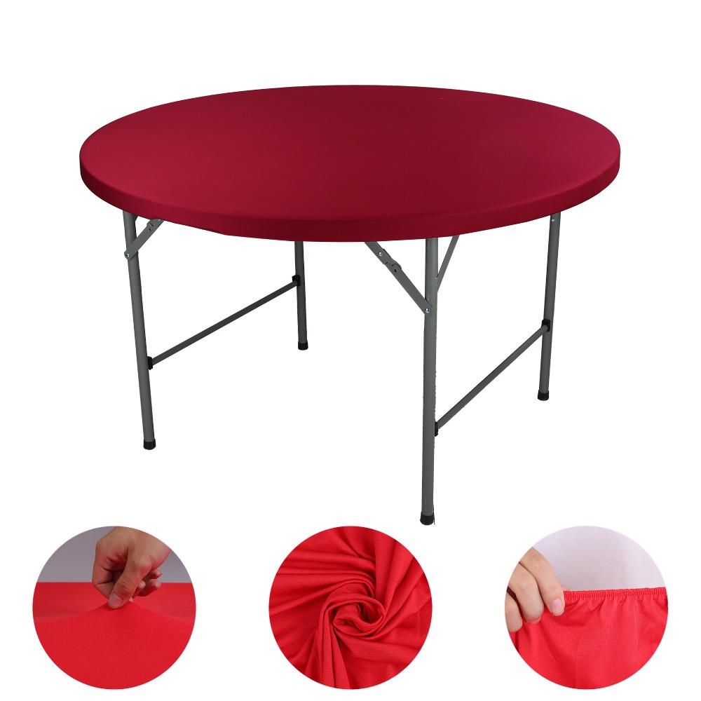Diameter 48/60in Stain-Resistant Tablecloth Elastic Picnic Table Cloth Round Table Cover Camping