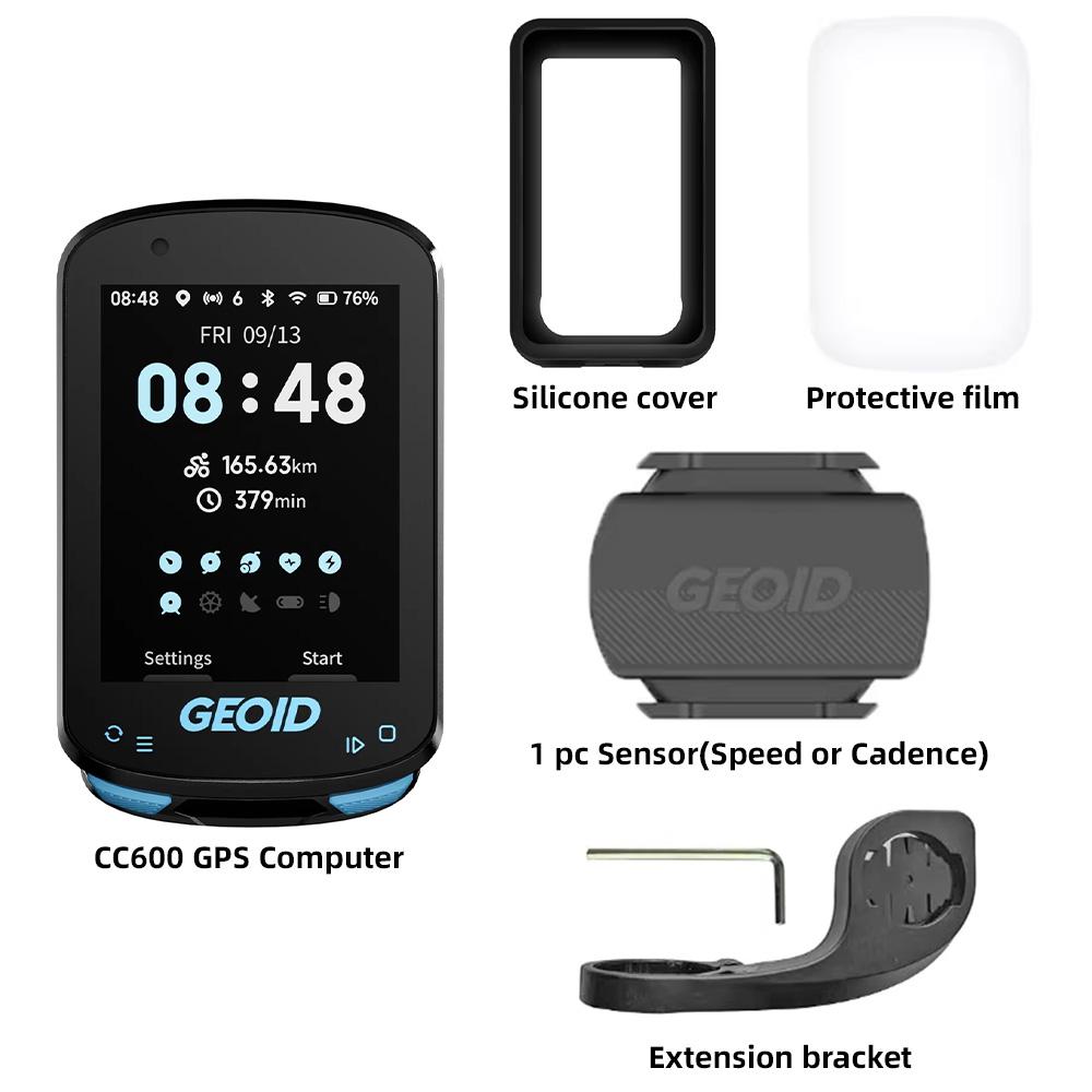 Велокомпьютер Geoid CC600 Цветной экран Умная навигация GPS Беспроводной велоспидометр WIFI ANT+ 11 Языков Велосипедный одометр