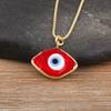 Nidin Trendy Turkish Evil Eye Pendant Necklace For Women Clavicle Chain Zirconia Amulet Protection Jewelry Charm Daily Wear Gift