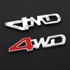 AAWG1 3D Metal Letters 4WD Logo Emblem Car Rear Trunk Sticker Fender Side Decal 4WD Badge Accessories