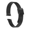 316L Stainless Steel Mesh Watch Band, 13mm Quick Release Adjustable Metal Watch Strap for Men and Women, Black