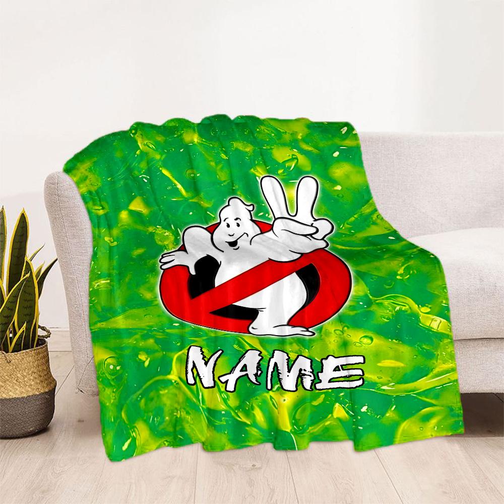 Ghostbusters Logo Customize Text Blanket Throw Customizable Blanket Soft & Cozy for Nap Seaside Sofa Chair All-Season Use