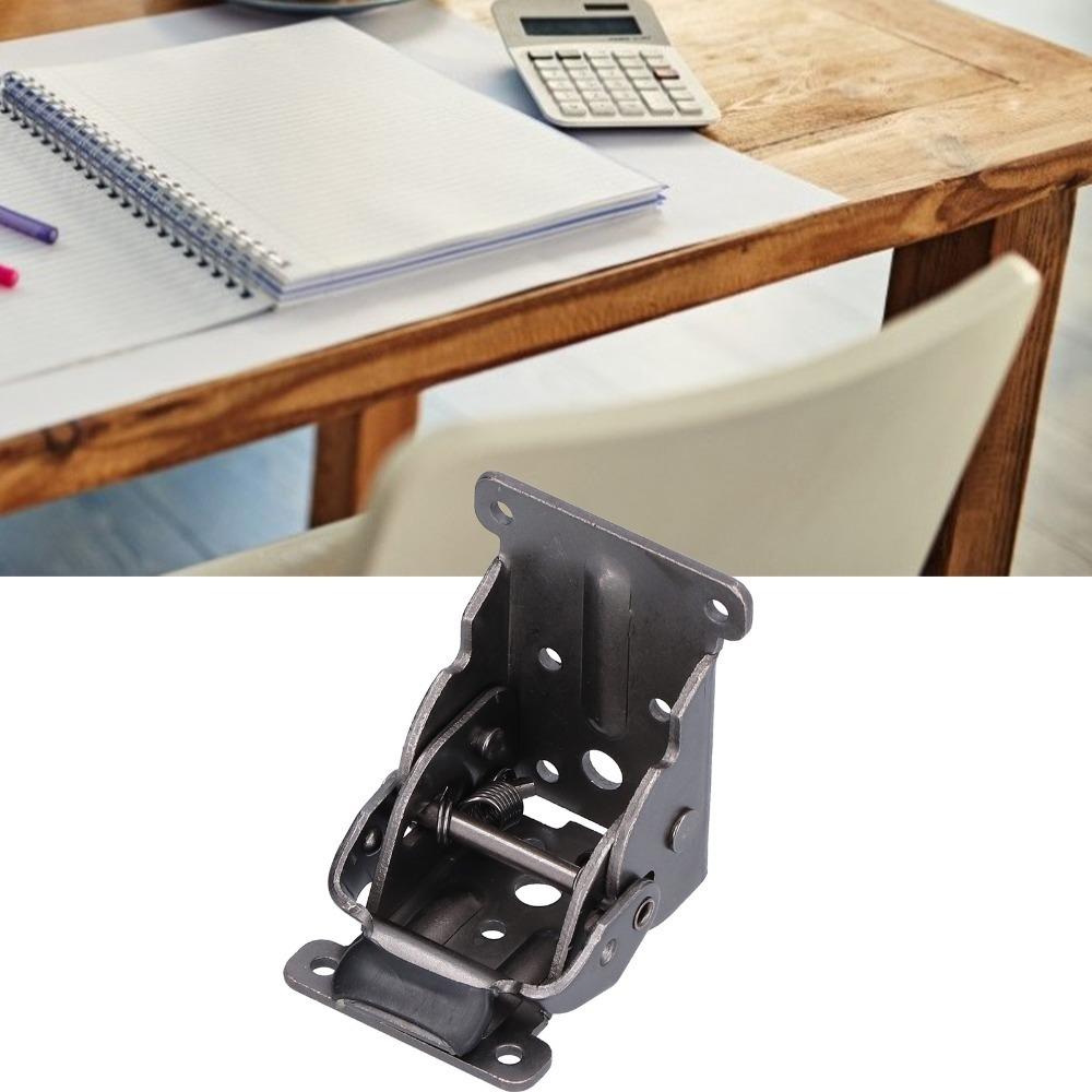 4pcs Black Self Lock Hinge 90 Degree Foldable Support Bracket Folding Table Brackets Bed Legs