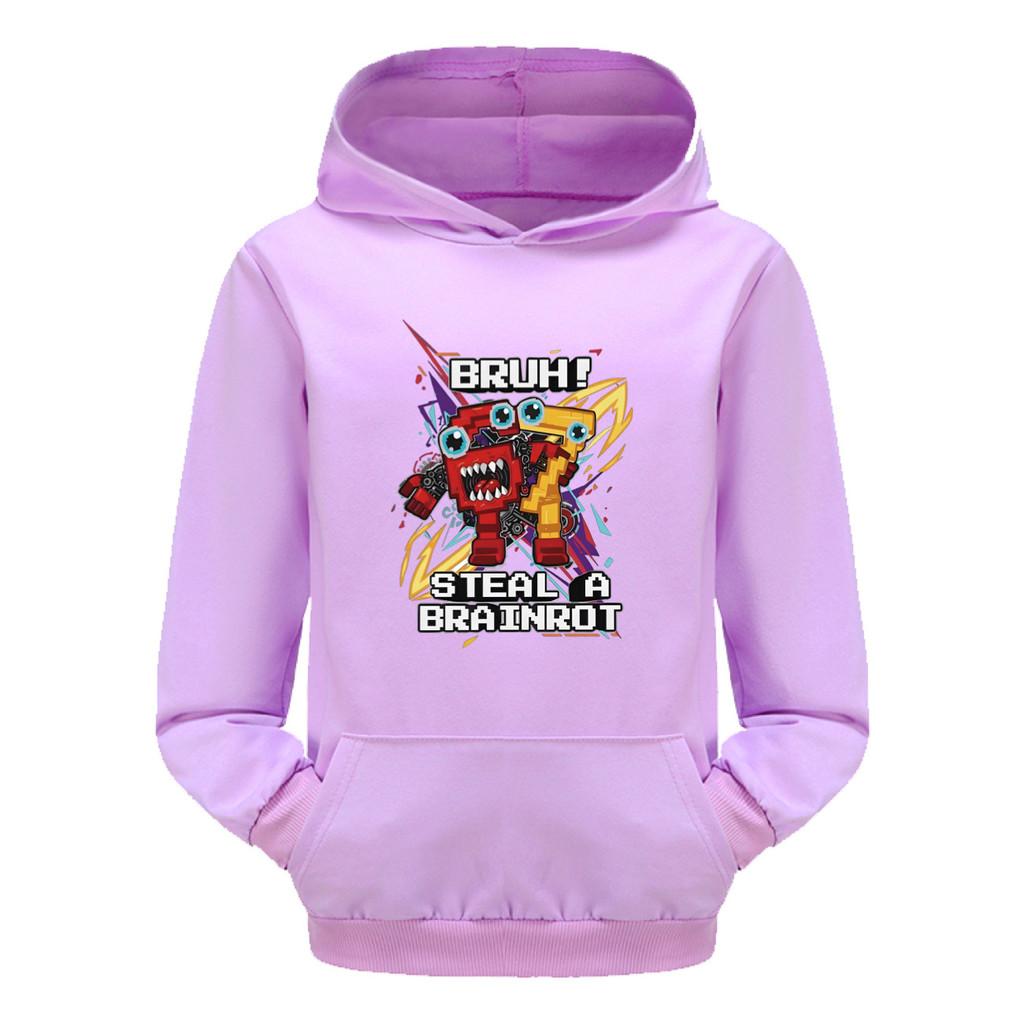 5227 Дети Мальчики Девочки Steal a Brainrot 67 Six Seven Printed Casual Long Sleeves Hoodies Top