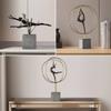 Gymnast Figurine with Pedestal Geometric Gymnast Sculpture Ornament Contemporary Decorative Object Minimalist for Gymnasts