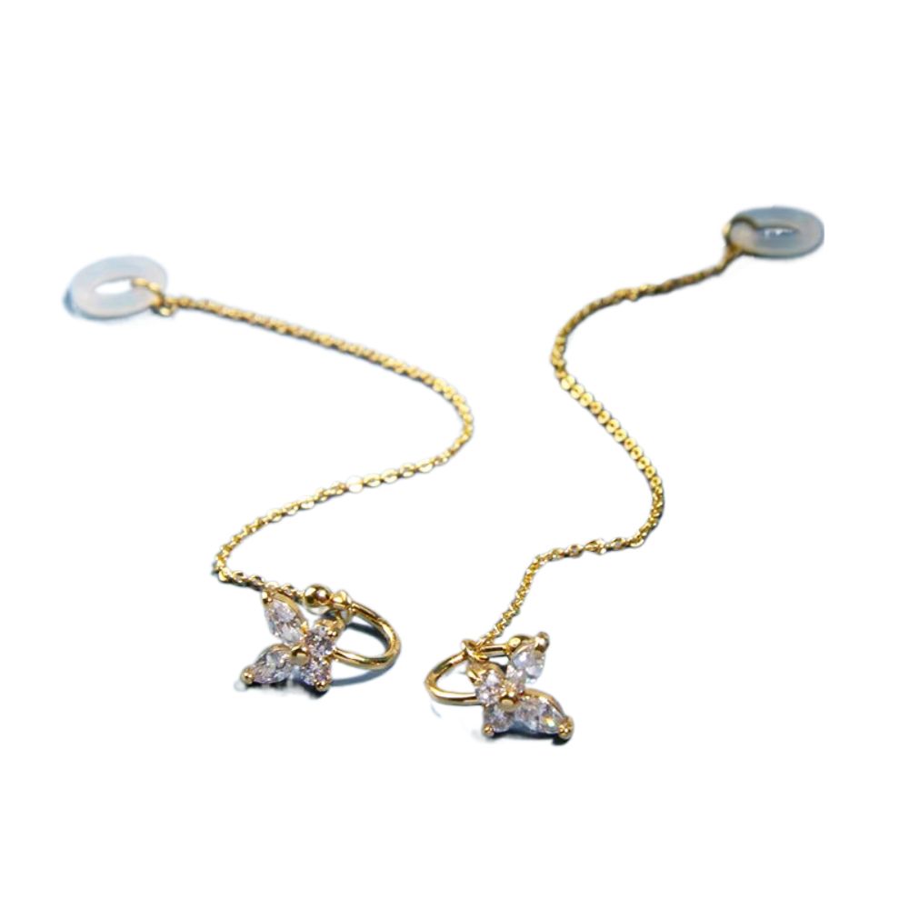 1 пара защитная цепочка анти-потеря ухо клипса бабочка цепи женщины