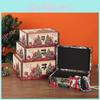 Christmas Wood Leather Storage Box With Lid For Home Organization And Holiday Decor