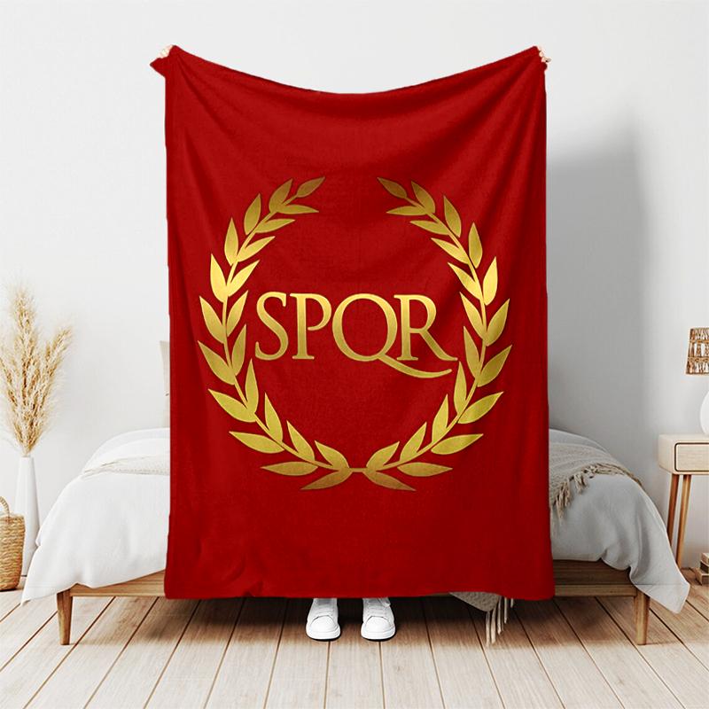 1pc Blanket SPQR Roman Eagle1 Print Design, Lightweight Blanket for Sofa, Bed- Soft &Warm, Gift for All Seasons like Christmas, Halloween