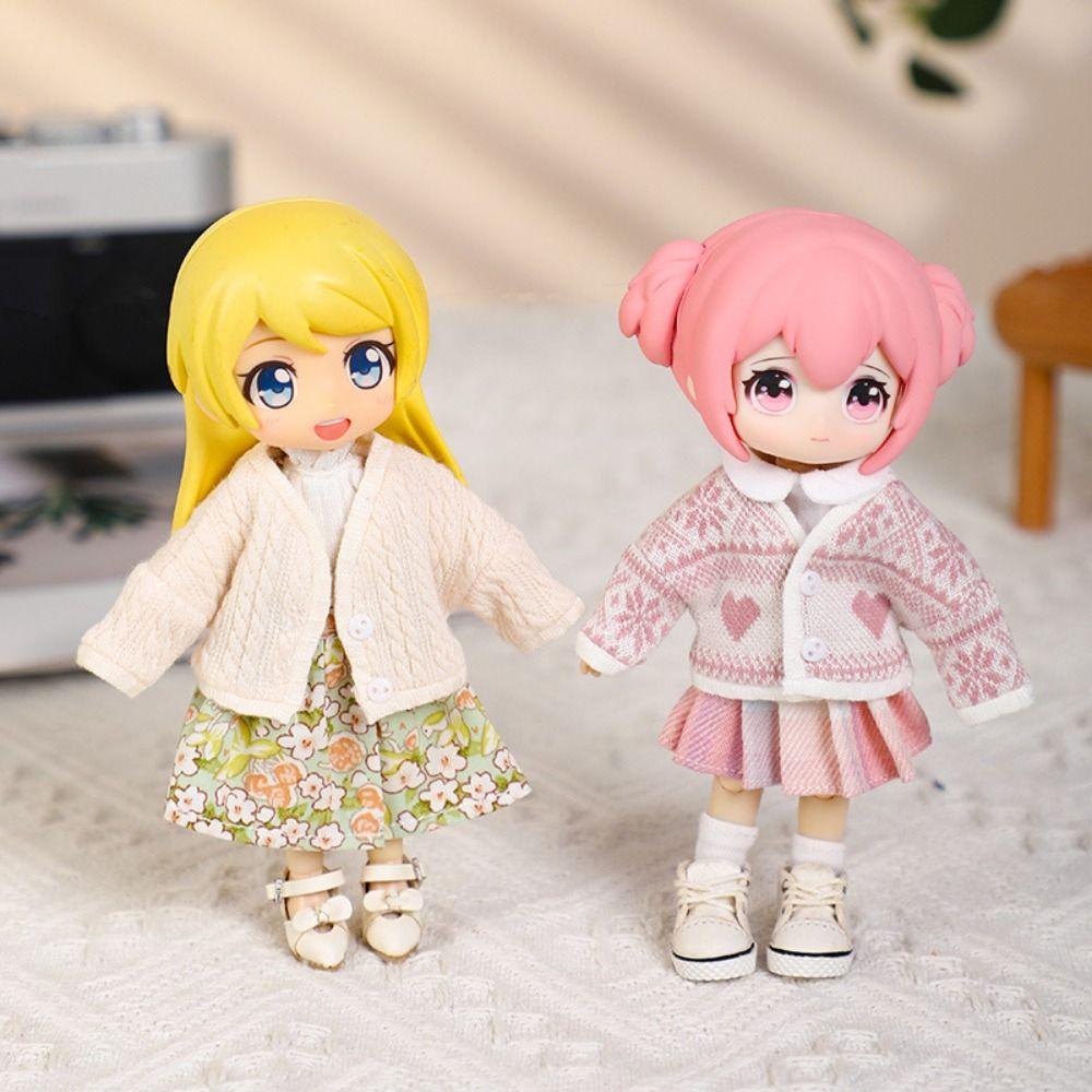 Вязаное пальто для куклы своими руками 8 стилей Зимние теплые топы Новая кукольная одежда 1/11 1/12 куклы OB11