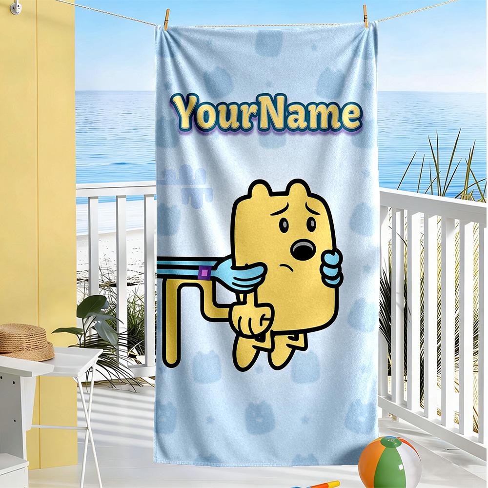 Wow! Wow! Wubbzy Personalized Name Beach Towel Soft Durable Quick-Dry