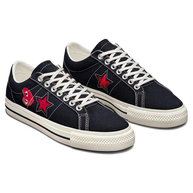Comme des Garçons Play x Converse One Star Черно-белые унисекс кроссовки Красные A01791C