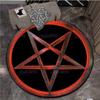 Satanic Goat Gothic Punk Pentagram Round Rug Non Slip Doormat Floor Horror Devil Rug Living Room Mats Witch Round Rug