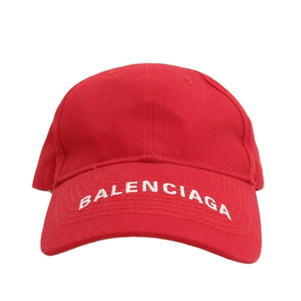 Б/у [Б/у] [Новая] Хлопковая кепка Balenciaga Красная [Размер L] [Мужская]