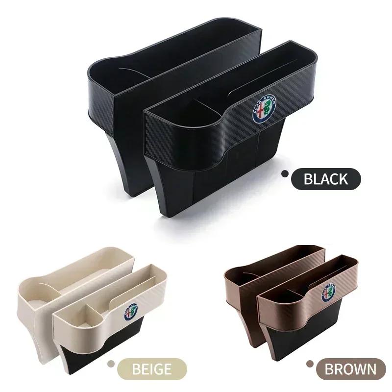 CYJAU1 Car Stickers For Alfa Romeo Car Seat Organizer Crevice Storage Box For Alfa Romeo 159 Giulietta Giulia 147 Mito 156 Stelvio Vola
