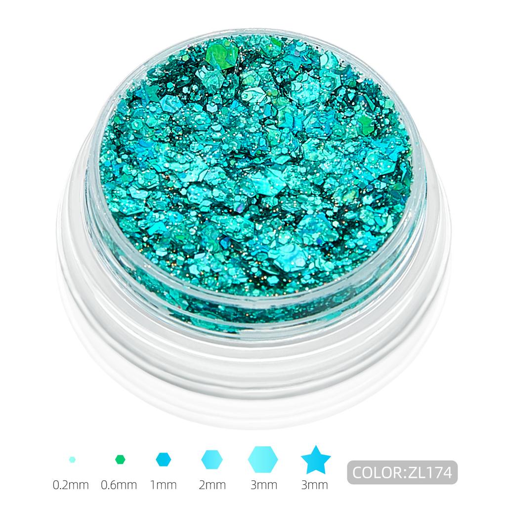 Popular Sequins Gel Glitter Gel Body Facial Hair Eye Stage Makeup Highlight Powder Sequins