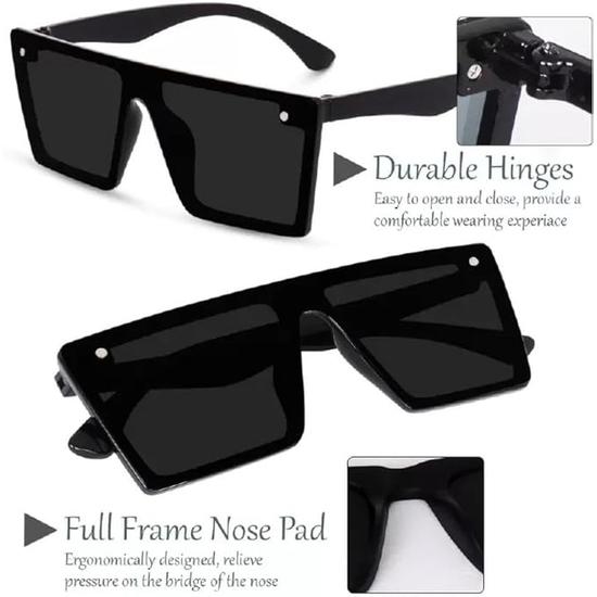 Sheomy Unisex Combo предлагает набор из 4 очков pathan Sunglasses Rectangle Retro Vintage Narrow Women::Мужчины, MKN-033