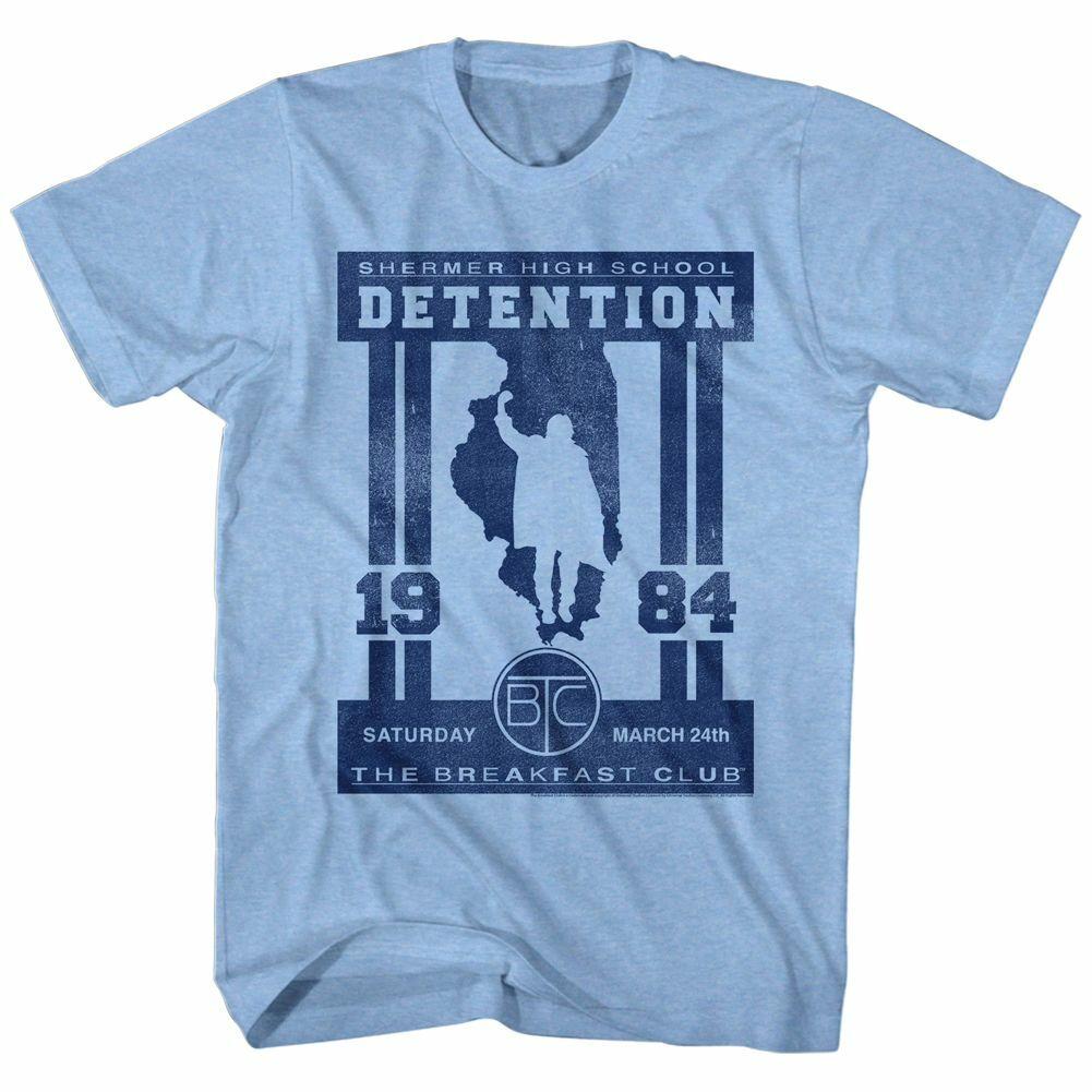 Breakfast Club Detention Light Blue Heather Adult T-Shirt Mens Womens Tees Top