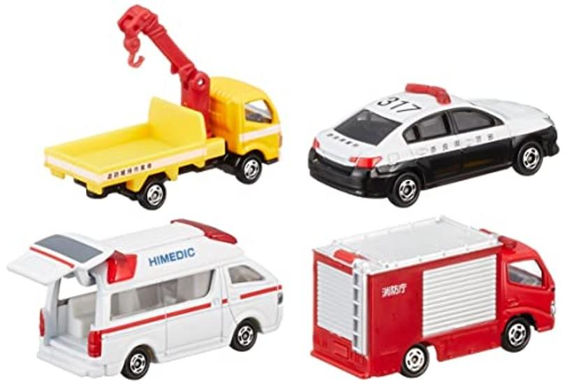 Takara Tomy Tomica Набор аварийных машин 5 миниатюрных машинок подходит для детей от 3 лет соответствует стандартам безопасности игрушек сертификация знака ST.