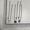 Alloy Horse Pendant Necklace Silver Plated Beads Neck Chain Enamel Pendant Necklace  for Women