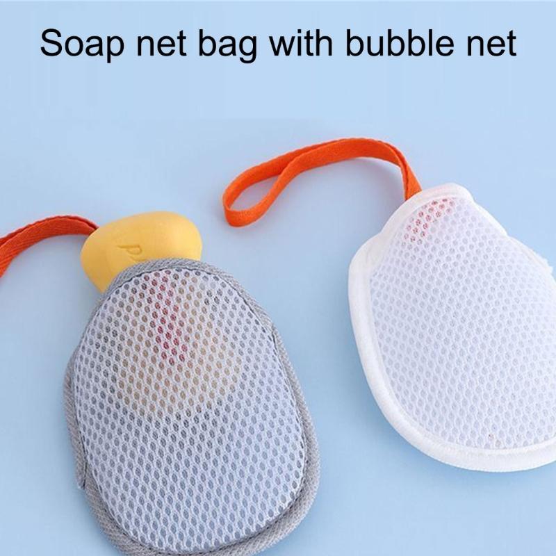 5PCS Soap Holder Bag With Massage Surfaces For Body Wash Shower Foaming And Skin Caring Essential Soap Bubblng Holder