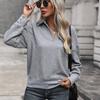 Women's Fashion Casual Solid Color Print Fall Winter Long Sleeve POLO Neck Pullovers & Long Sleeves
