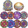 Набор из 8 штук подставок с алмазной росписью и узором мандалы, подставки «сделай сам» с подставкой, подходят для начинающих и взрослых, подарки для рукоделия и творчества