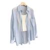 Tencel Crinkle Women's Summer 2024 Oversized Sun Protection Cardigan Shirt