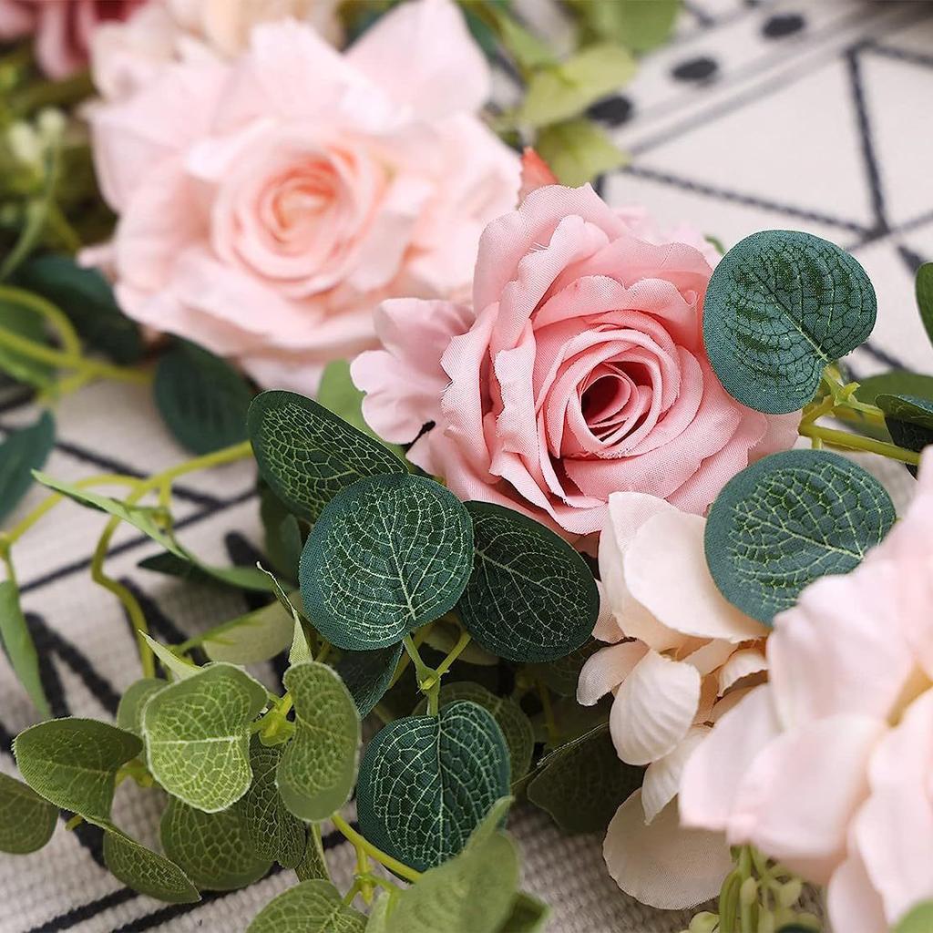 Шелковые искусственные цветы, виноградная лоза, подвесные цветы для стены, рождественские искусственные растения из ротанга, гирлянда из листьев