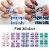 14 Tip Nail Art Stickers Self Adhesive Nail Polish Wraps Full Cover Rhinestone ‖