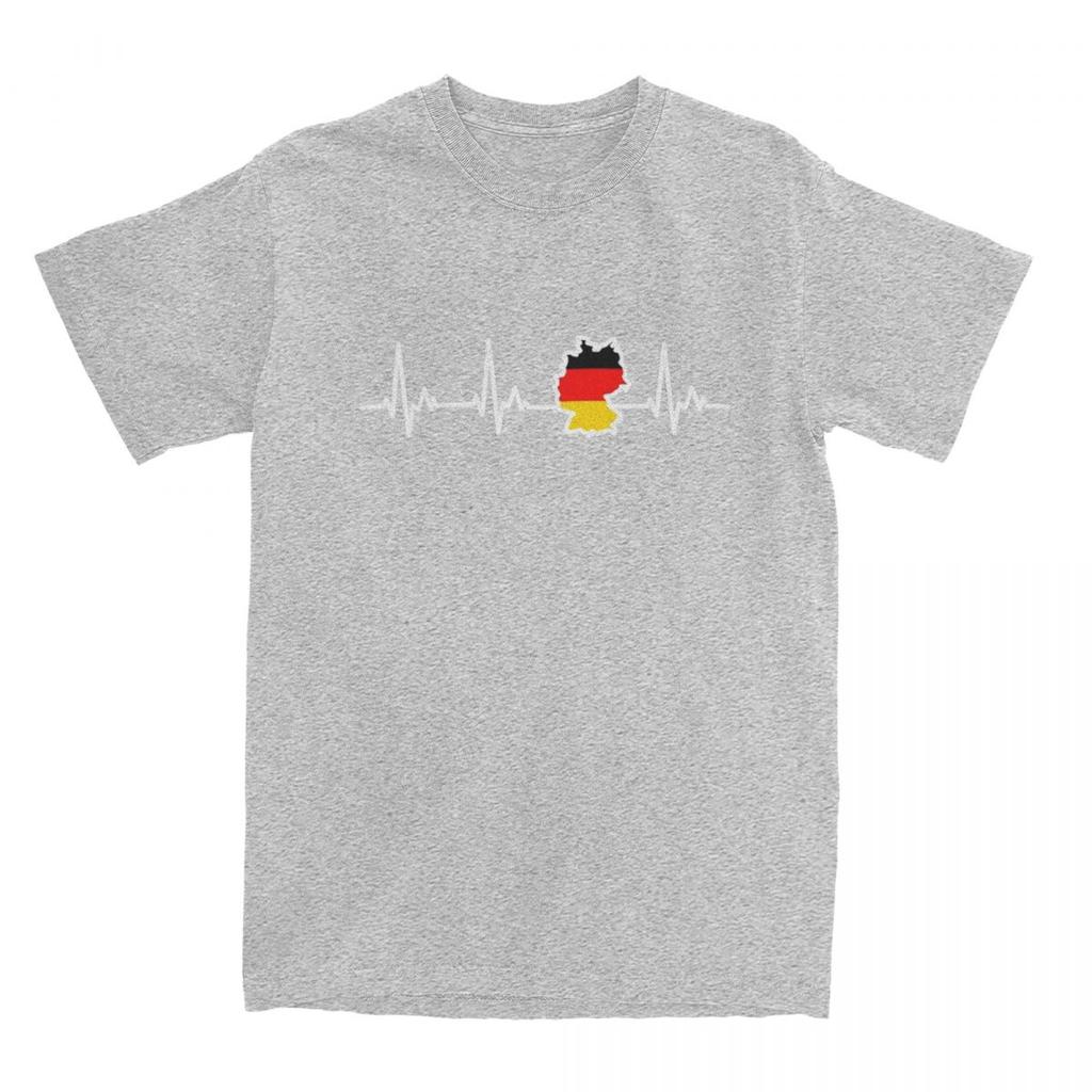 Couple T-Shirt German Flag T-Shirts Popular My Heart Beats for Germany White Heartline Summer Tees 100 Cotton Clothes Plus Size
