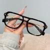 Rice nail square small frame flat mirror anti-blue light popular fashion versatile plain white trend frame glasses
